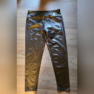 Black Faux Leather Leggings From SHEIN